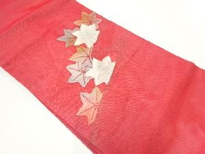 紗 竜田川模様織出し名古屋帯